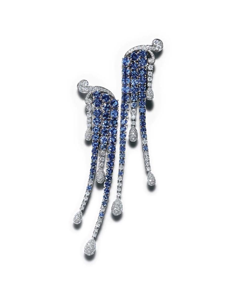 Tiffany earrings with sapphires and diamonds